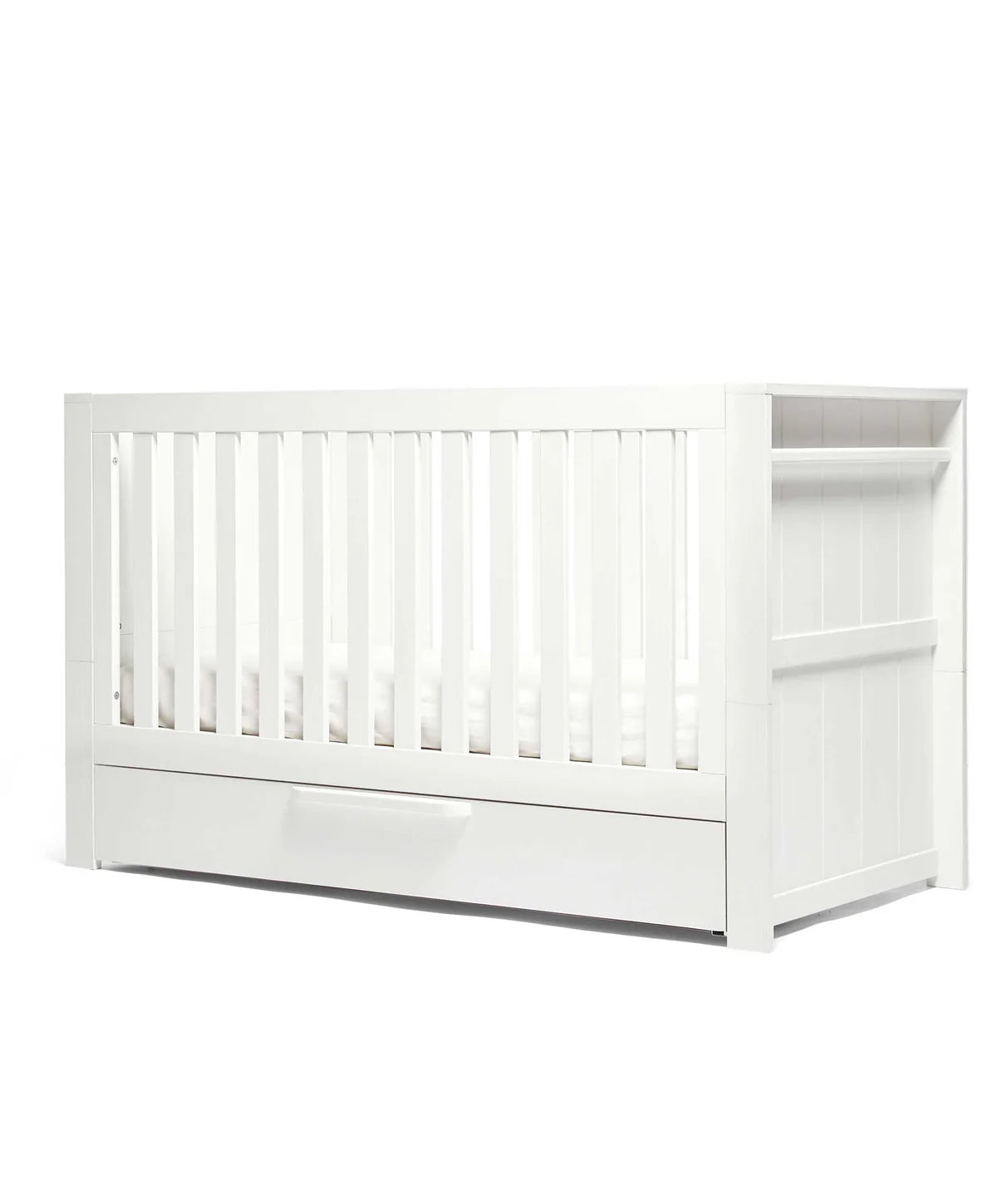Franklin 3 Piece Cotbed Range with Dresser Changer & Double Wardrobe - White Wash