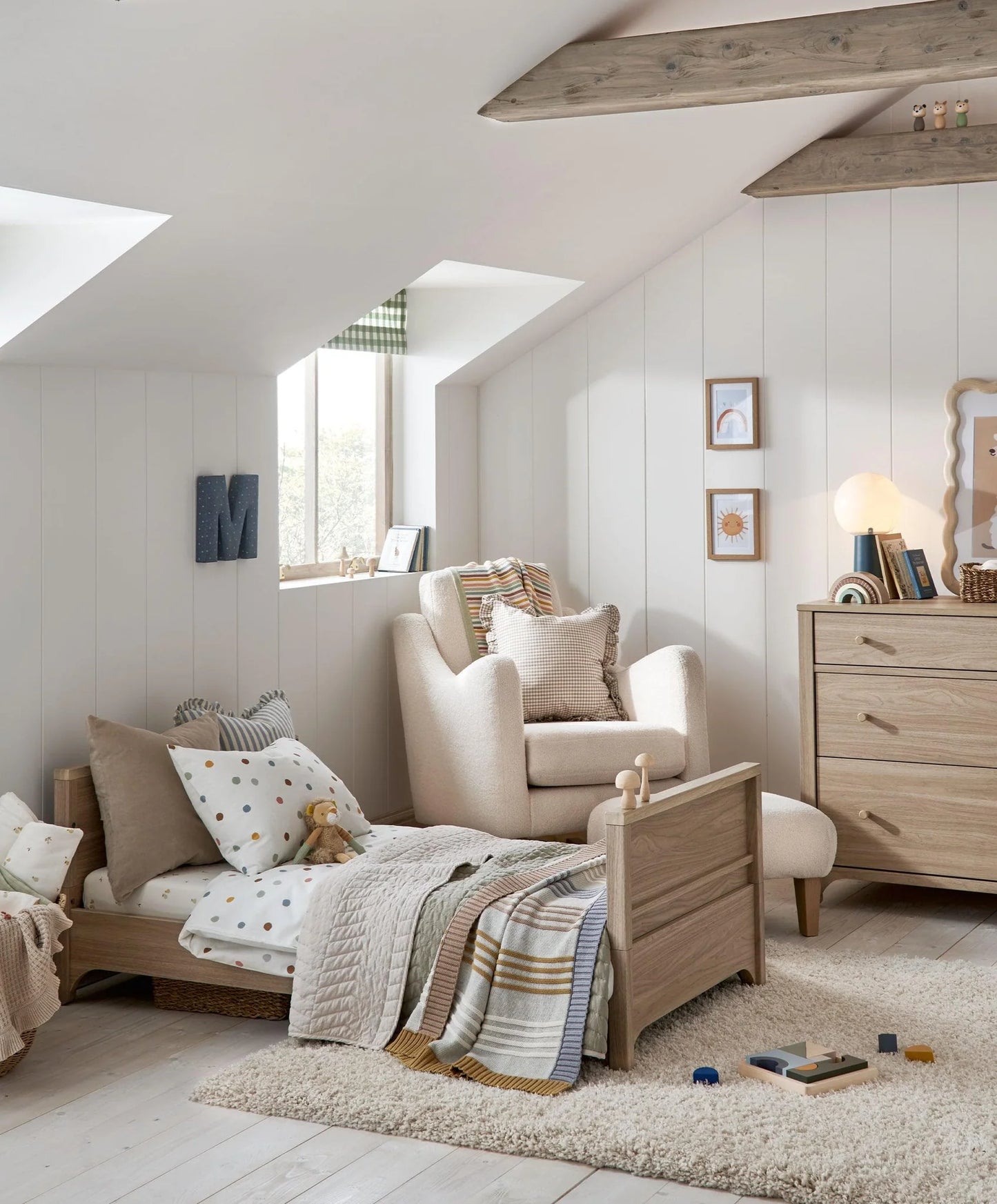 Barton Cotbed - Natural/Oak