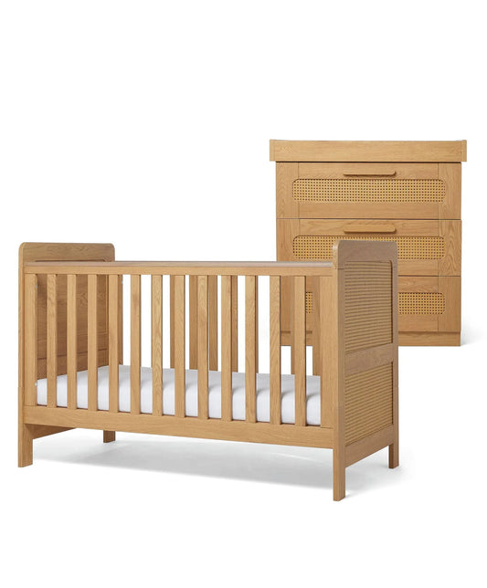 Esna 2 Piece Cotbed Set with Dresser Changer - Rattan