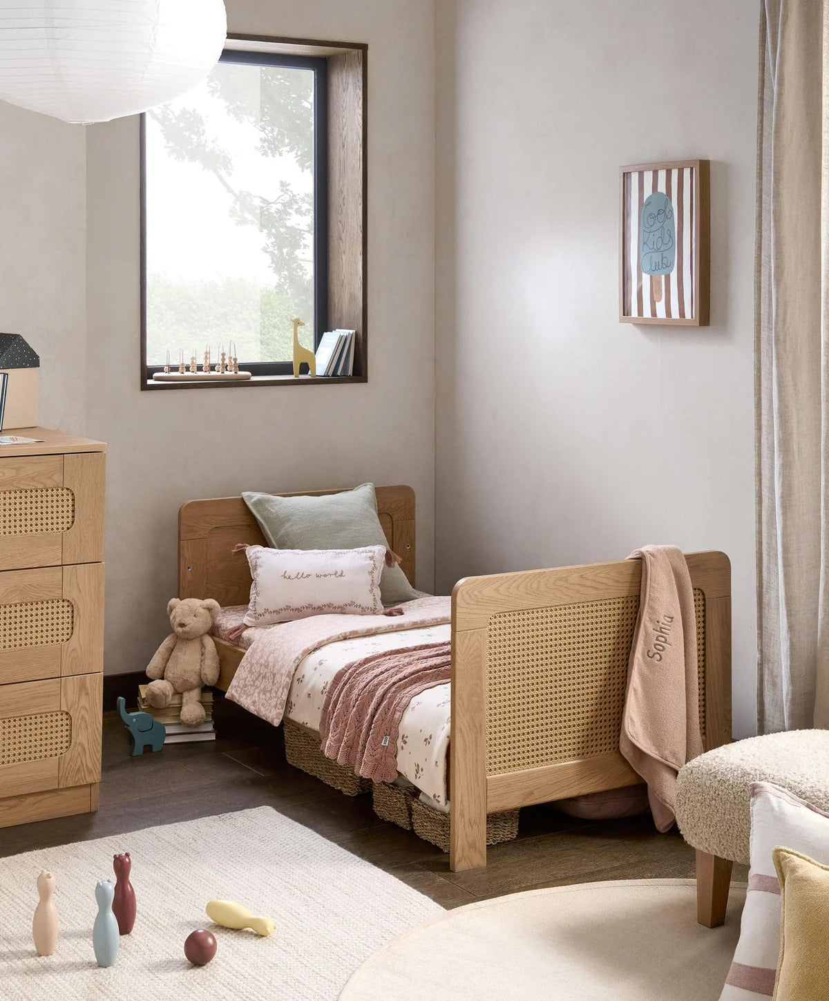 Esna 2 Piece Cotbed Set with Dresser Changer - Rattan