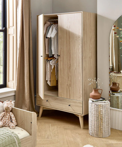 Coxley 3 Piece Cotbed Range with Dresser Changer & Wardrobe - Natural/Olive Green
