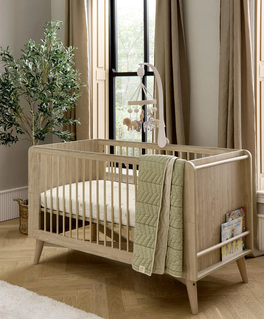 Coxley 3 Piece Cotbed Range with Dresser Changer & Wardrobe - Natural/Olive Green