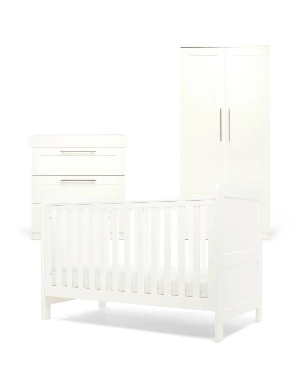 Hampden 3 Piece Cotbed Range with Dresser Changer & Wardrobe - White