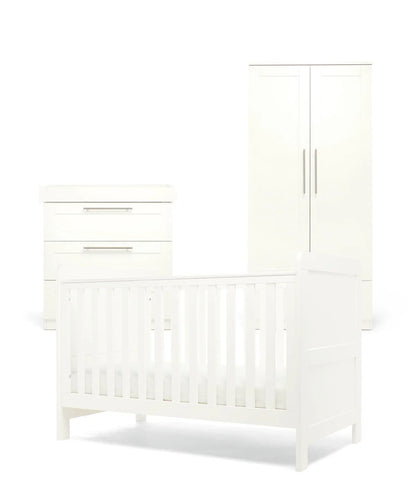Hampden 3 Piece Cotbed Range with Dresser Changer & Wardrobe - White