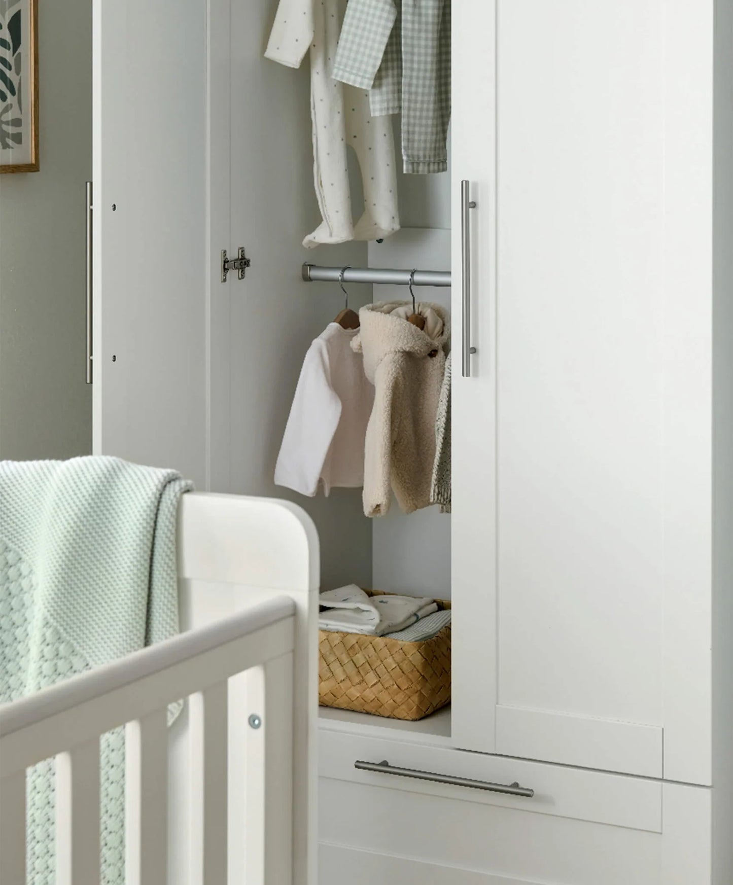 Hampden 3 Piece Cotbed Range with Dresser Changer & Wardrobe - White